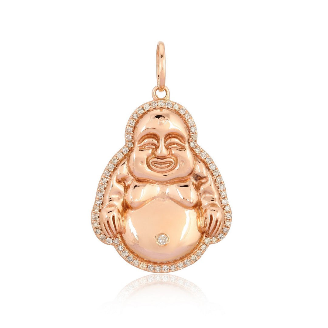 14K Rose Gold 0.30 CTW Diamond Buddha Pendant