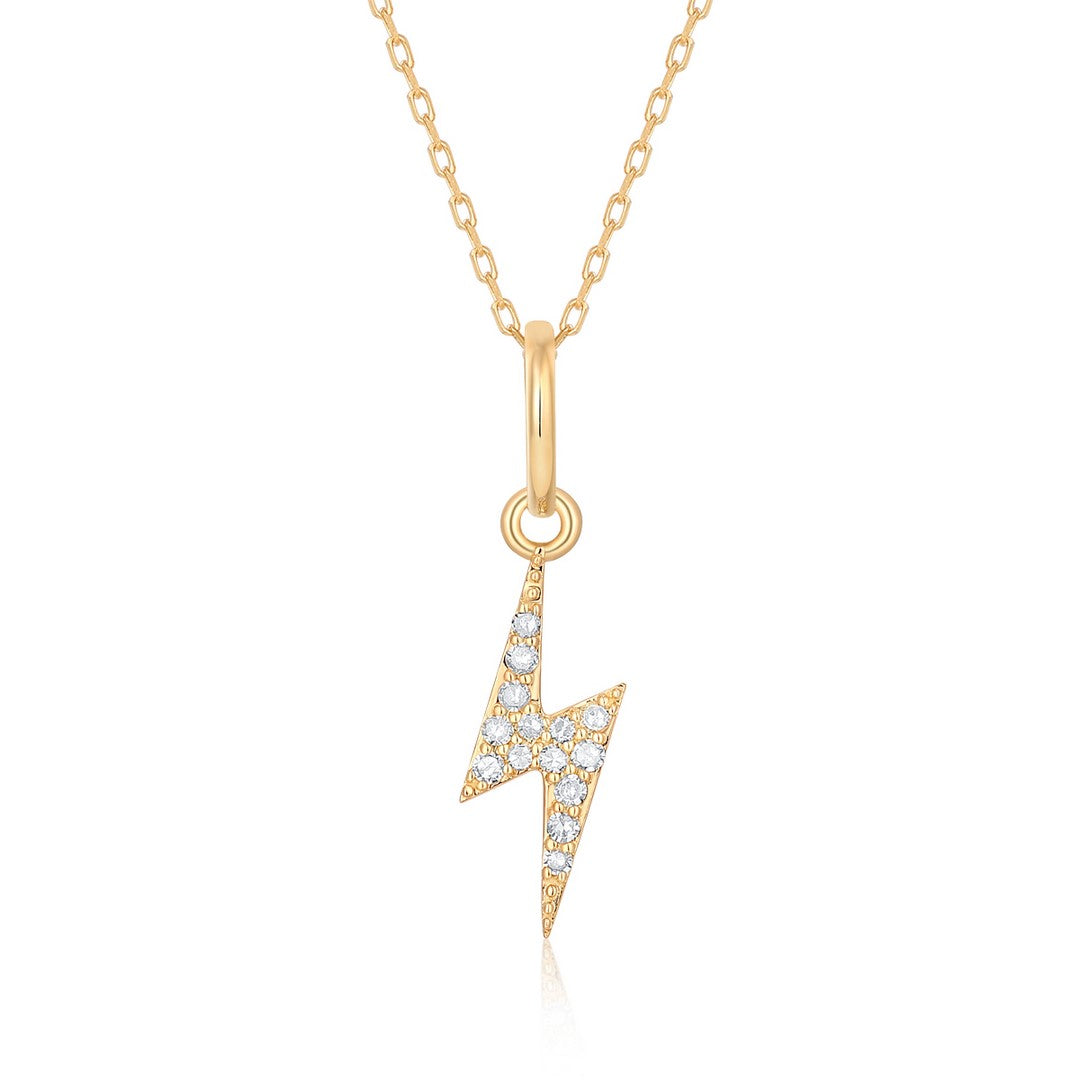 Diamond Lightning Bolt Pendant in 14K Yellow Gold