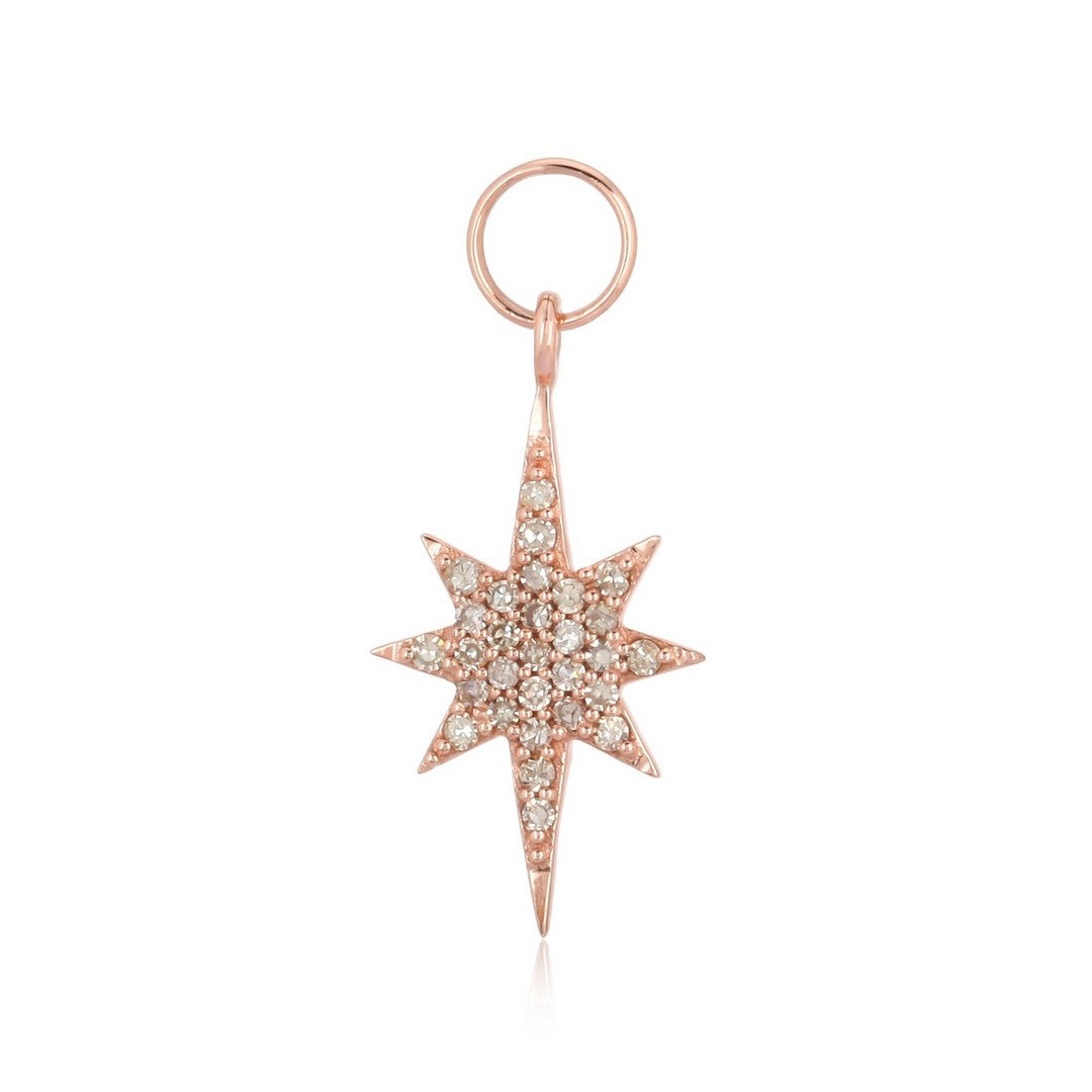 Starburst Diamond Charm Pendant in 14K Gold