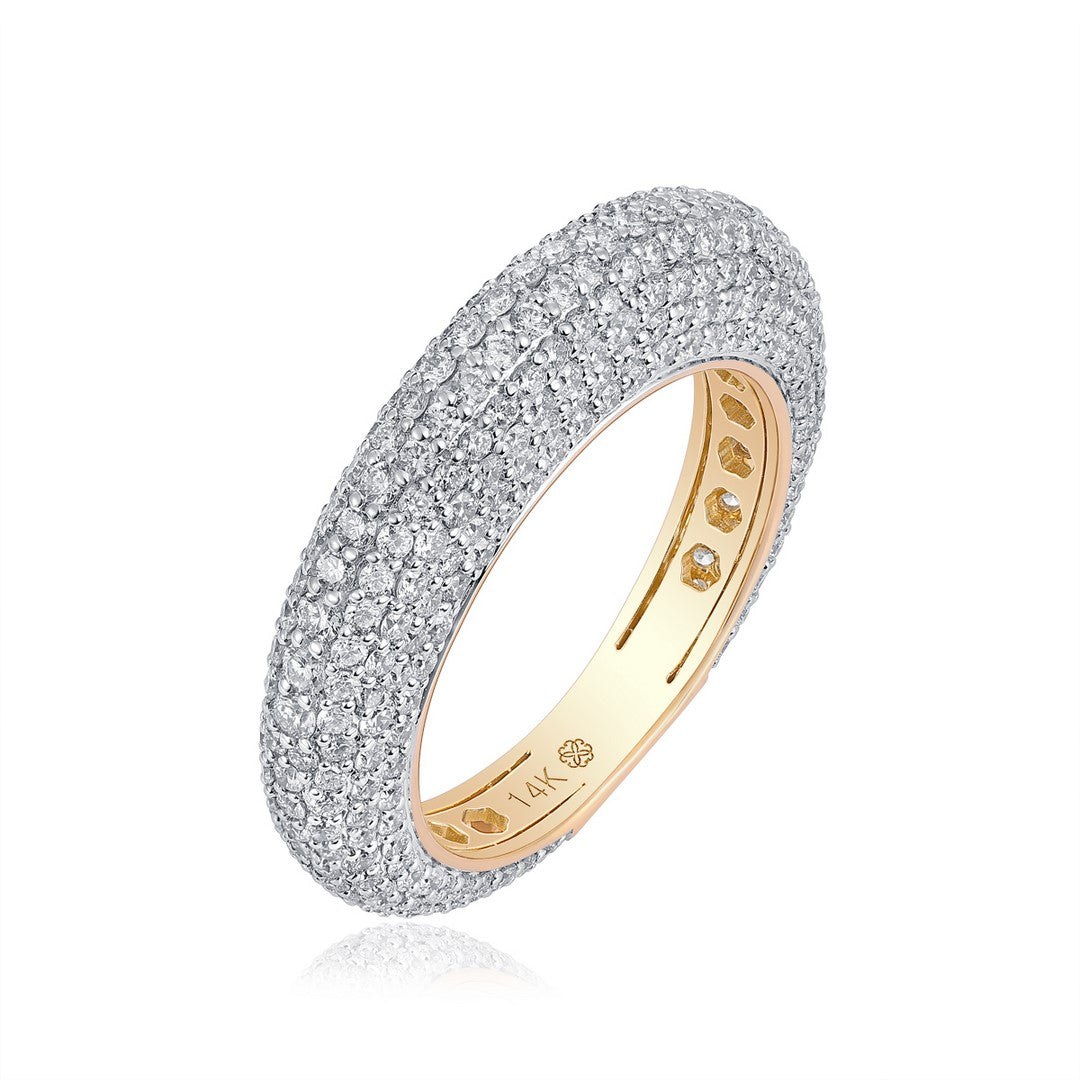 Elegant 14K Yellow Gold Diamond Ring - 2.36 Carat Full Cut Diamonds