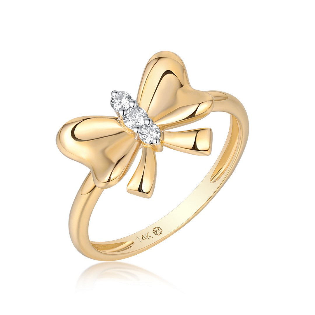 14K Gold Full-Cut Diamond Solitaire Ring