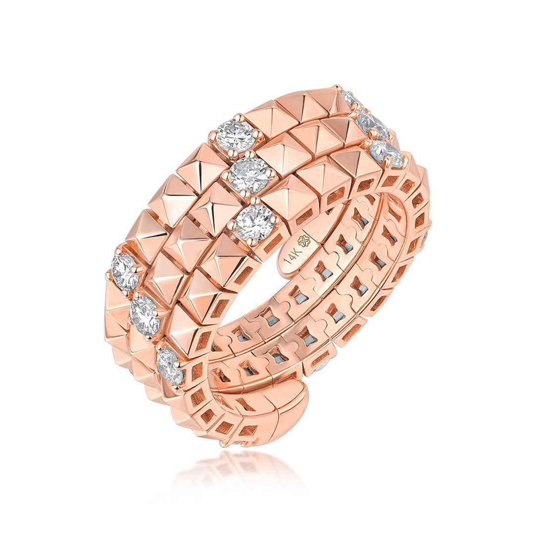 14K Gold 17-Stone Diamond Eternity Ring (1.05CT)