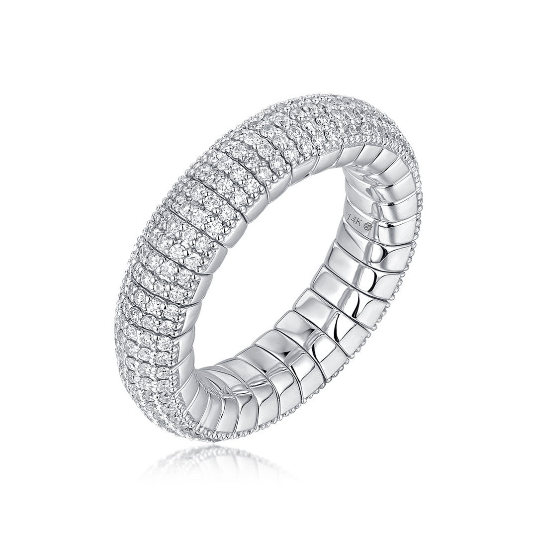 Premium White Gold Diamond Wedding Band - 1.50 Carat Brilliant Cut