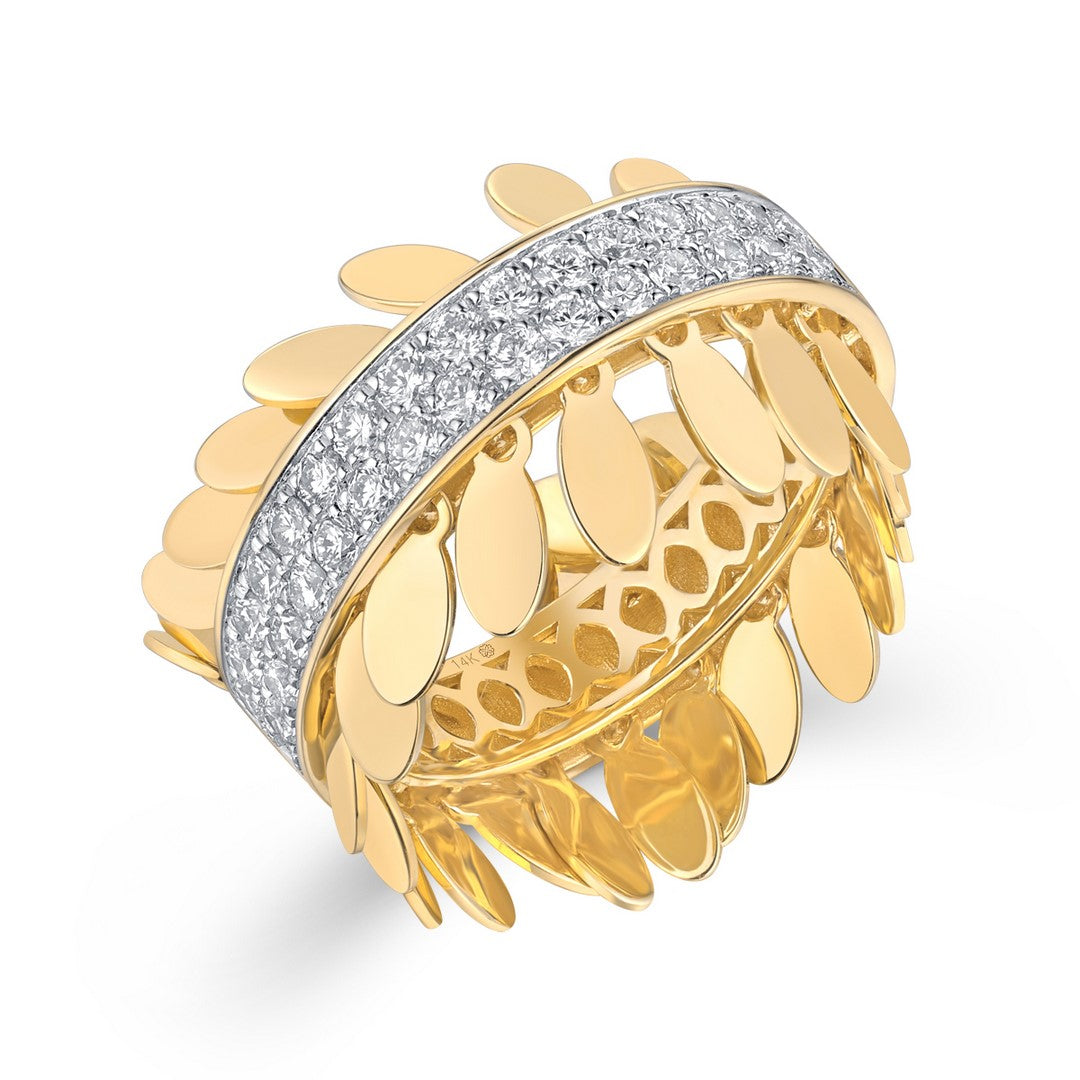 14K Yellow Gold Diamond Eternity Band - Full Cut Diamonds Wedding Ring