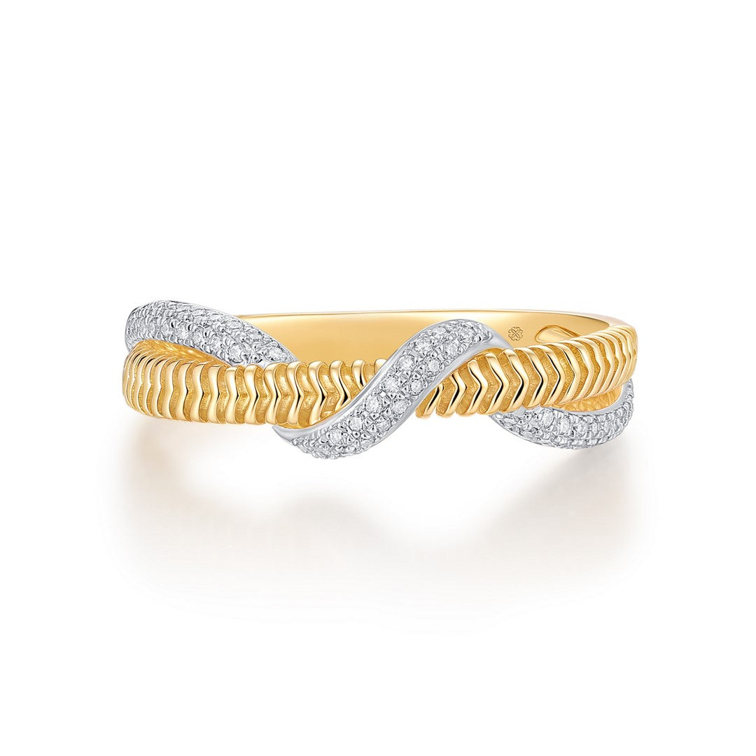 14K Yellow Gold Diamond Band Ring 0.20CT