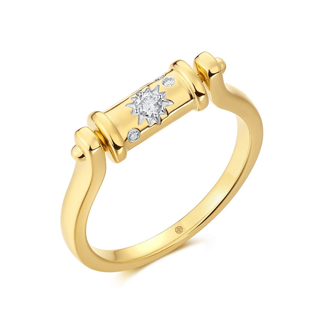 14K Yellow Gold Diamond Band Ring – 0.10 Carat