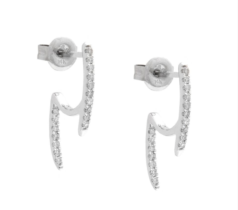 14k Half Hoop Spike Earrings