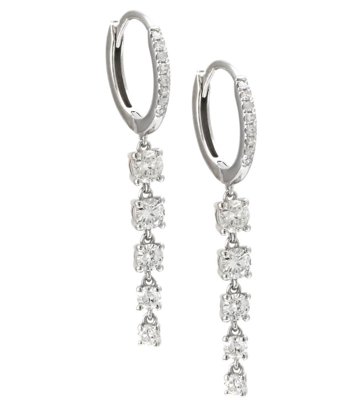 14kwg Diamond Drop Huggies