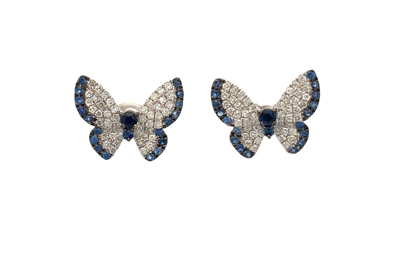 14k Diamond Butterfly Earrings