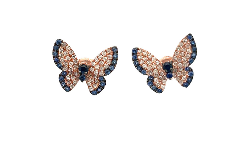 14k Diamond Butterfly Earrings