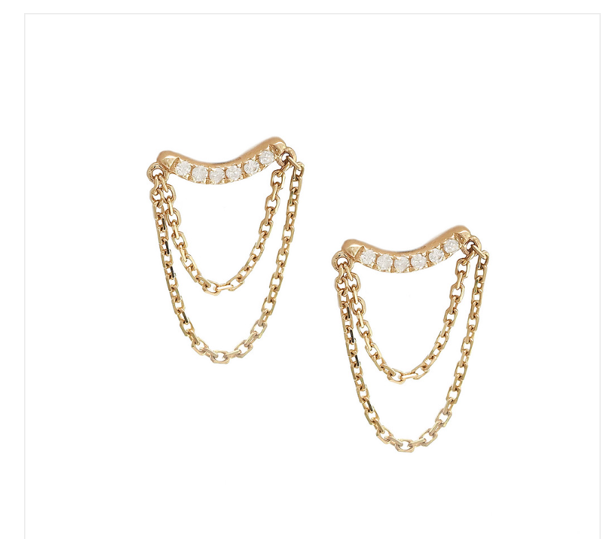 14kyg Smile Diamond Chain Earrings