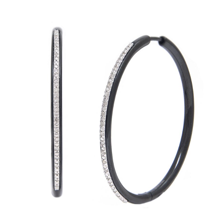 GP Stainless Steel Diamond Hoops