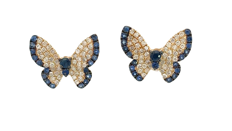 14k Diamond Butterfly Earrings