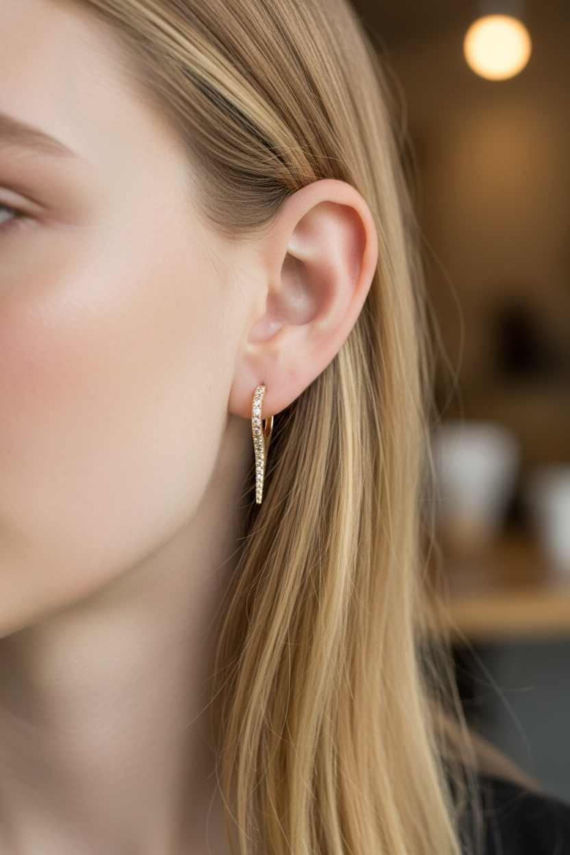 14kyg Large Spike Earrings