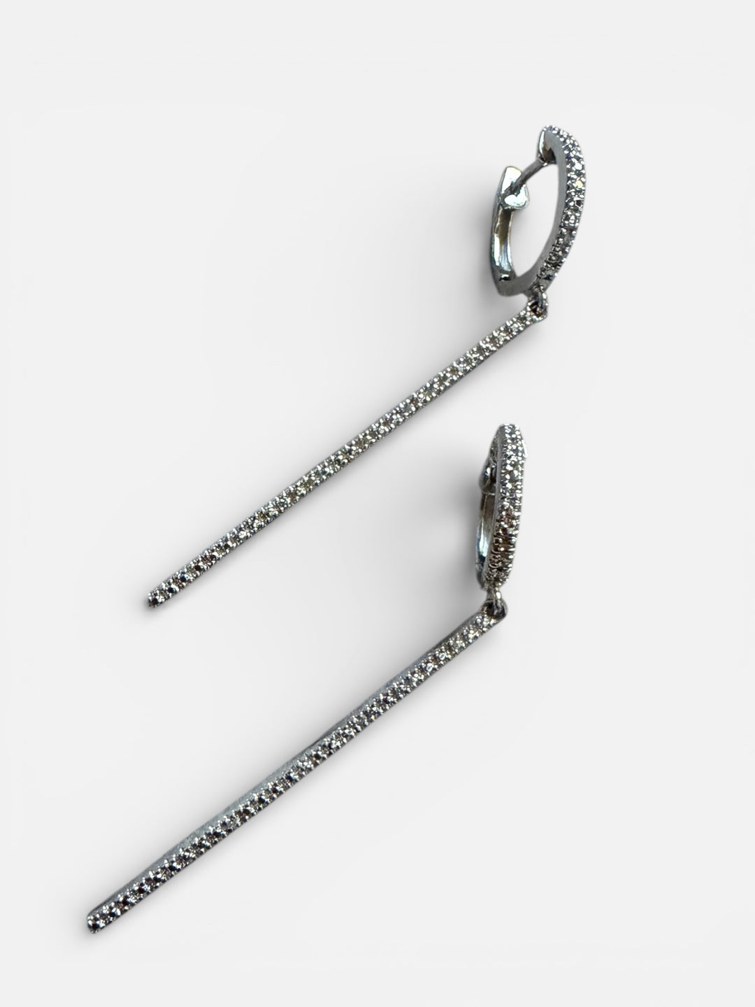 Sterling Silver Diamond Drop Huggies