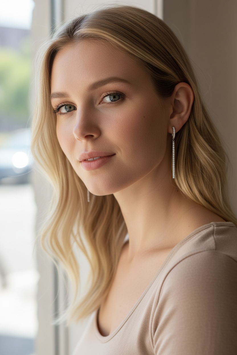 Sterling Silver Diamond Drop Huggies