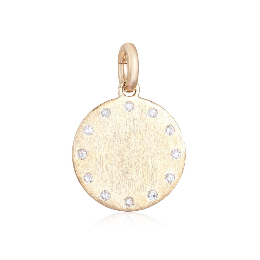 Diamond Accent Medallion Pendant in 14K Yellow Gold