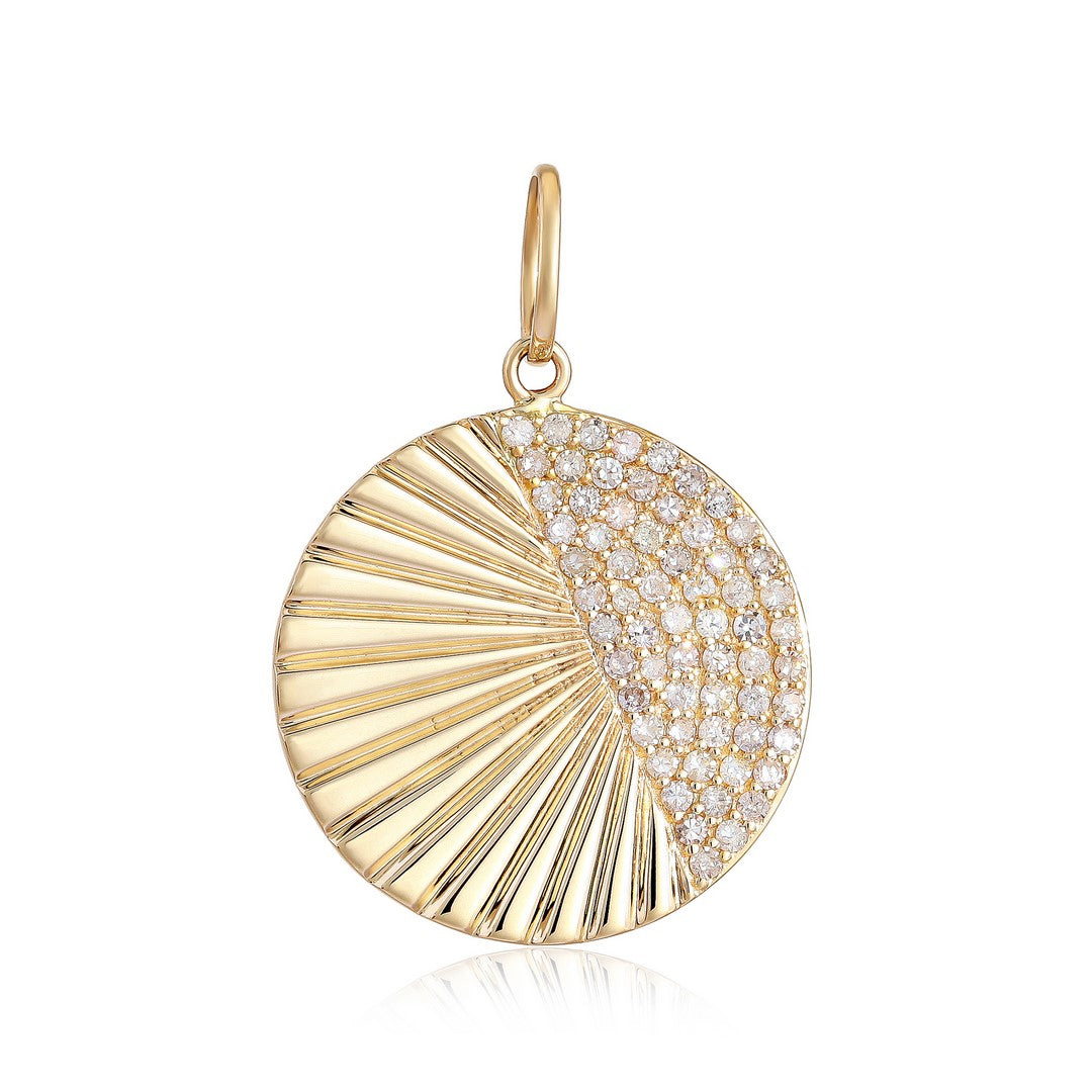 14K Yellow Gold Diamond Pendant