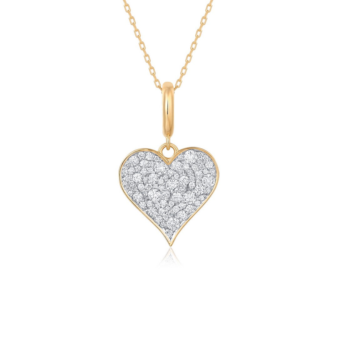 14K Yellow Gold Full Cut Diamond Pendant