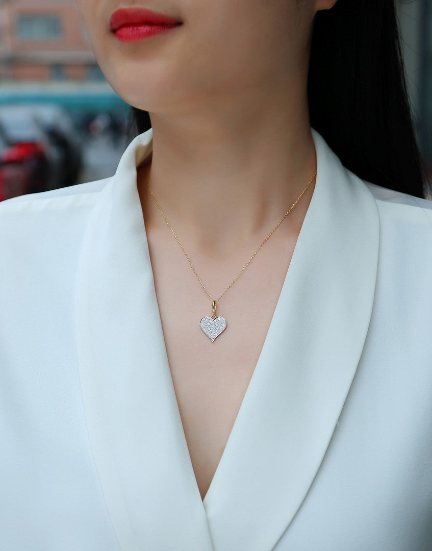 14K Yellow Gold Full Cut Diamond Pendant