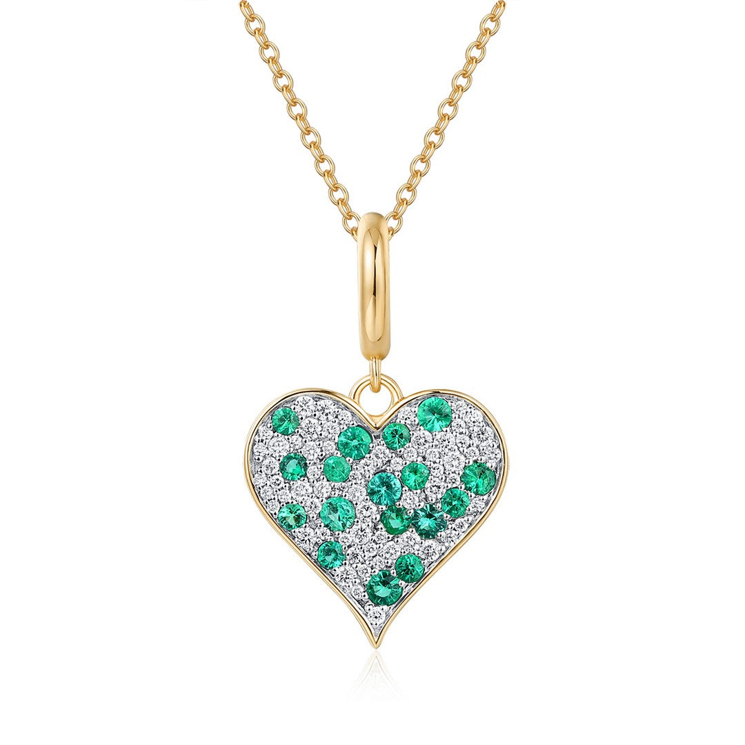 14K Yellow Gold Full Cut Diamond Pendant