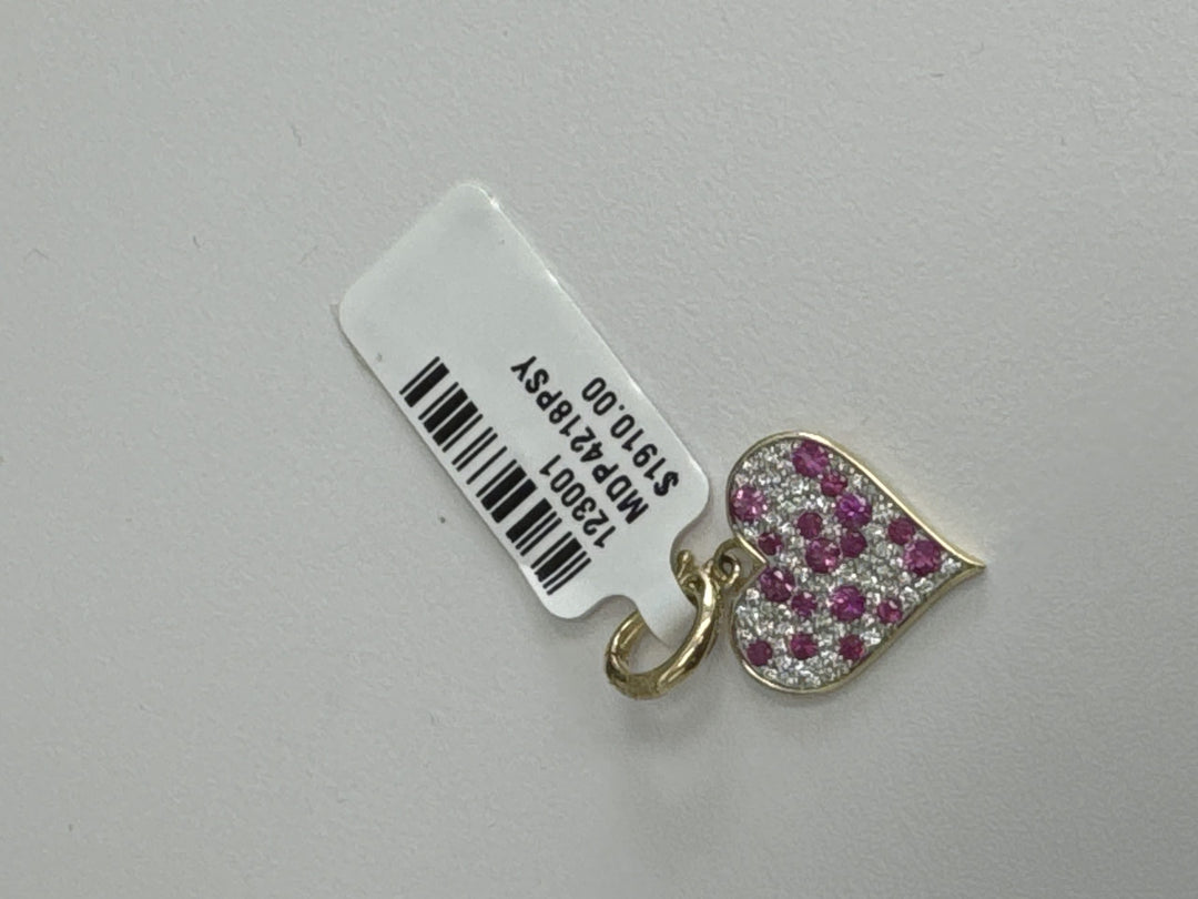 14K Yellow Gold Full Cut Diamond Pendant