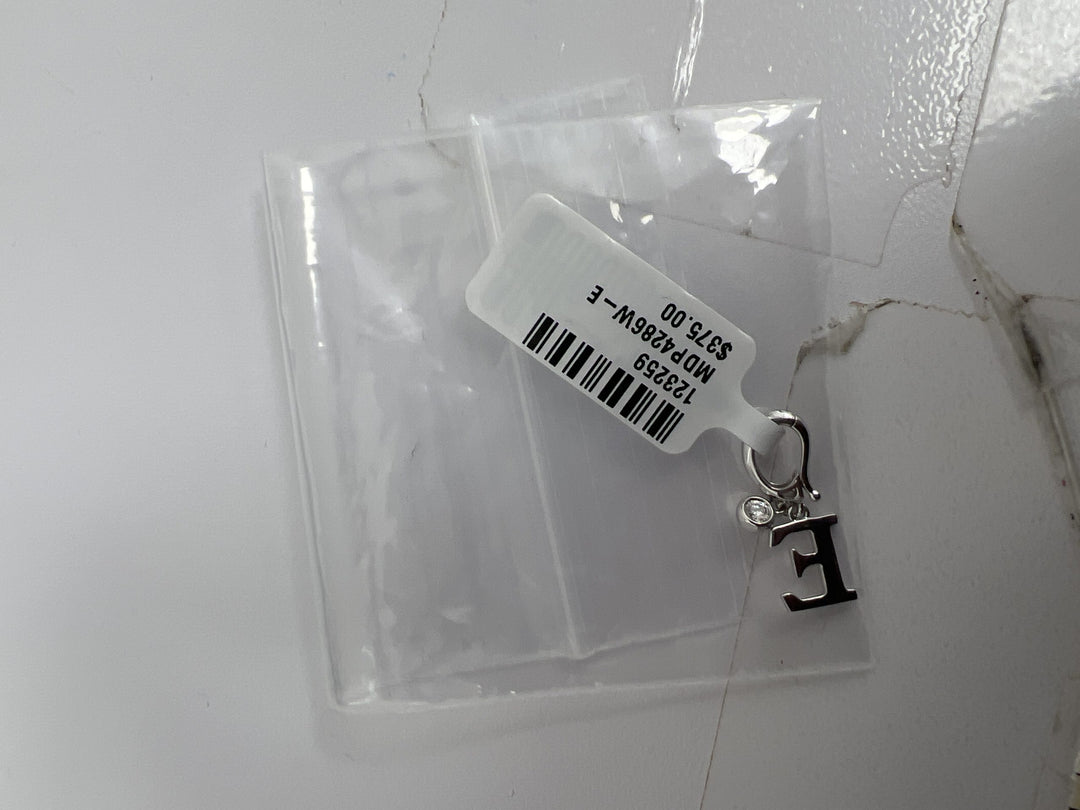 14K White Gold Diamond Initial A Pendant