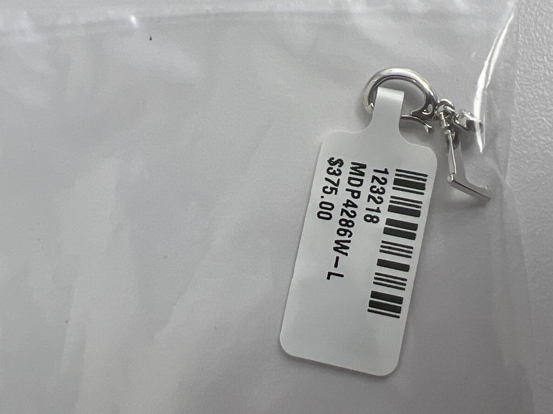 14K White Gold Diamond Initial A Pendant