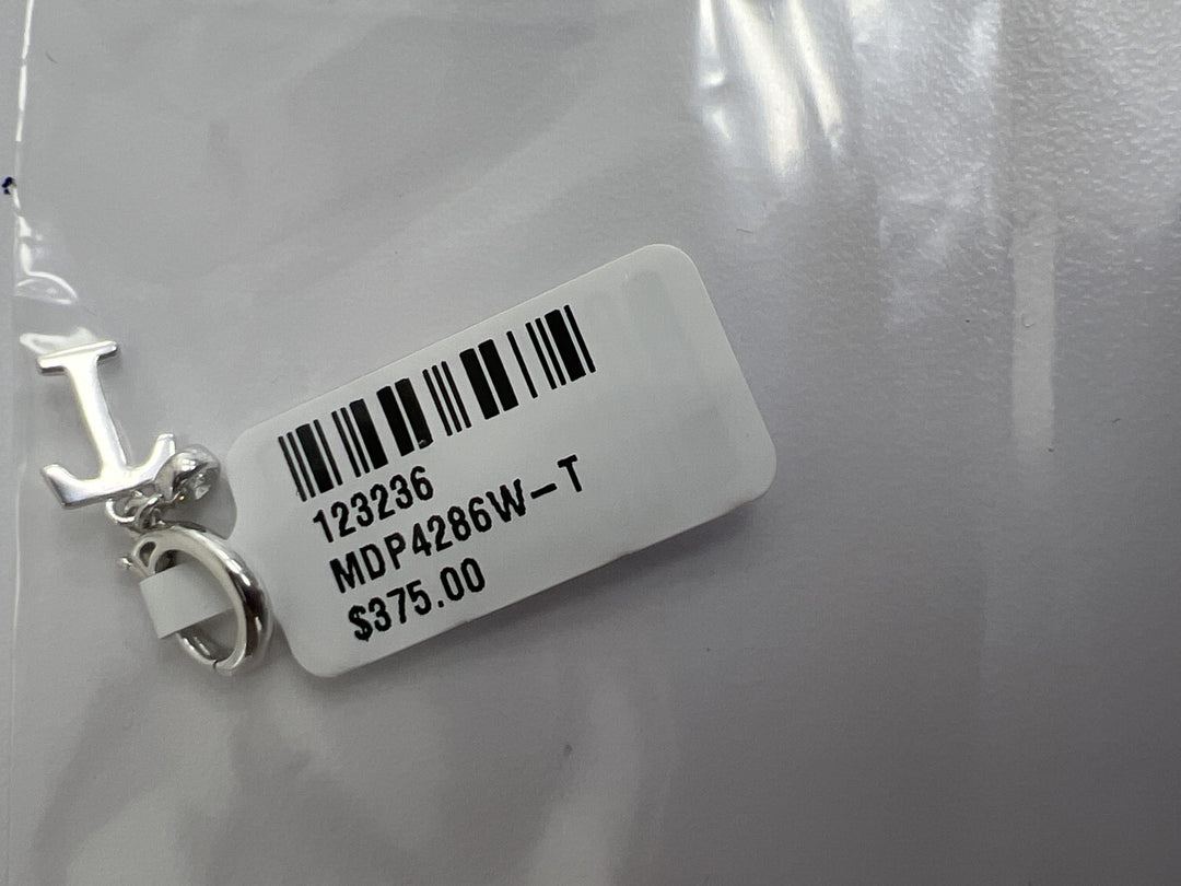 14K White Gold Diamond Initial A Pendant