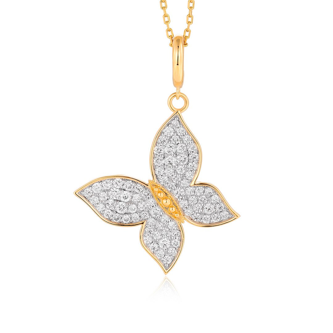 14K Yellow Gold Full Cut Diamond Pendant - 1.05 CT