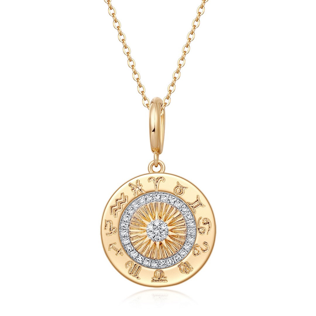 14K Yellow Gold Diamond Pendant - 0.20 CT