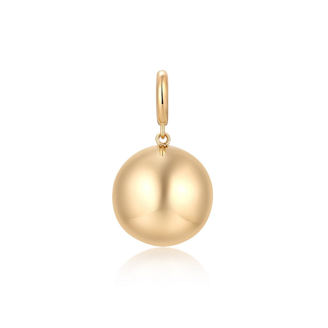 18K Yellow Gold 15mm Ball Pendant Charm