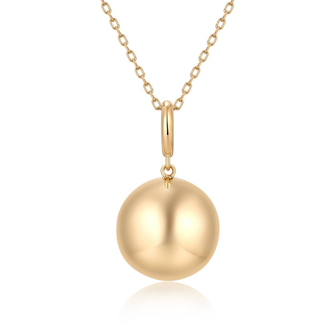 14K Yellow Gold 15mm Ball Pendant Charm
