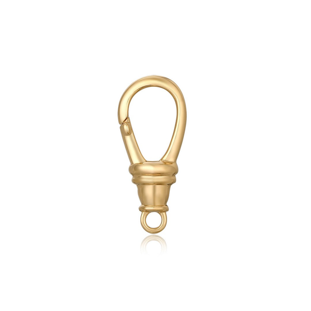 14K Yellow Gold 18 mm Lock Pendant Connector