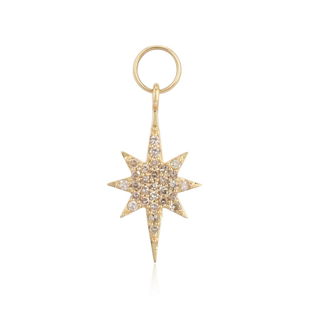 Starburst Diamond Charm Pendant in 14K Gold