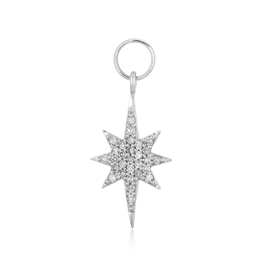 Starburst Diamond Charm Pendant in 14K Gold