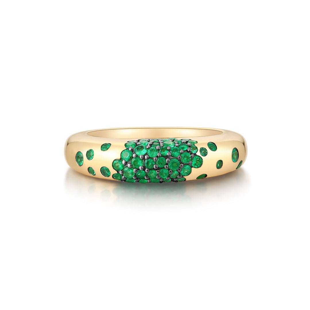 14K Yellow Gold Full Cut Diamond Ring