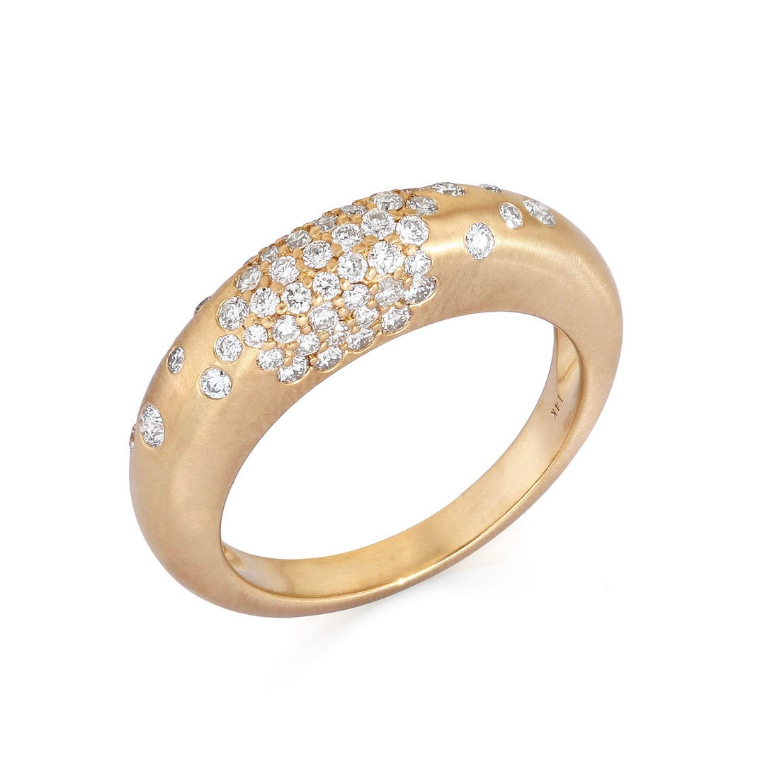 14K Yellow Gold Full Cut Diamond Ring