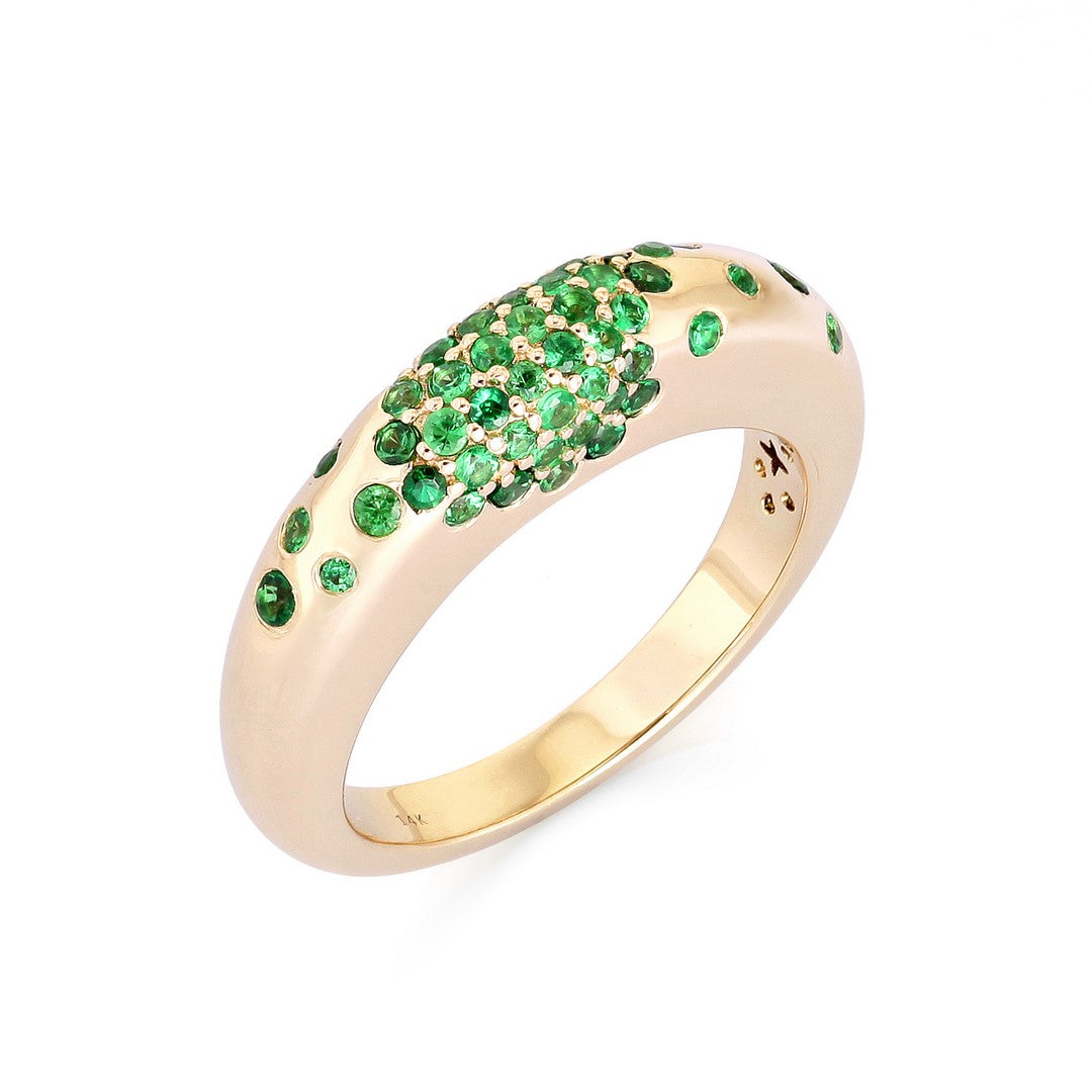 14K Yellow Gold Full Cut Diamond Ring