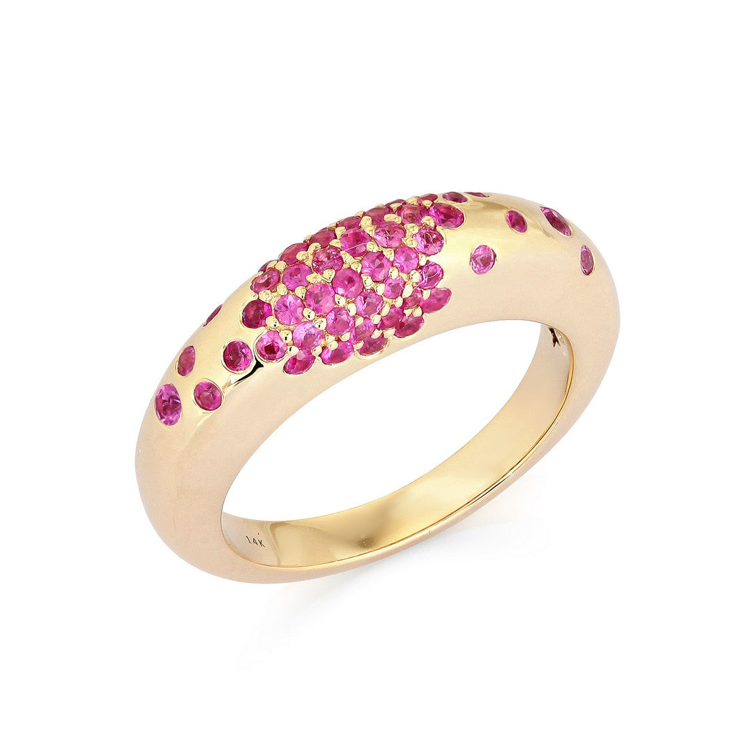 14K Yellow Gold Full Cut Diamond Ring