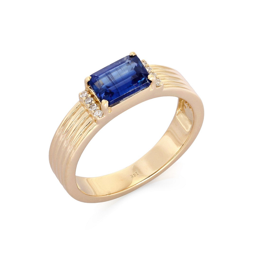 14K Yellow Gold Pink Tourmaline Diamond Ring