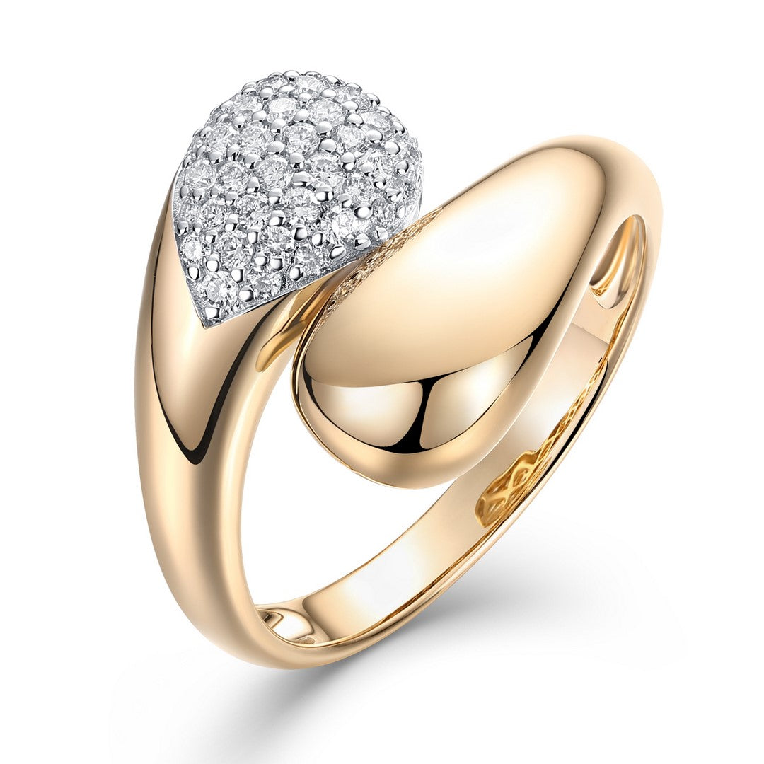 14K Gold 0.25 CT Full Cut Diamond Ring – 39 Stones