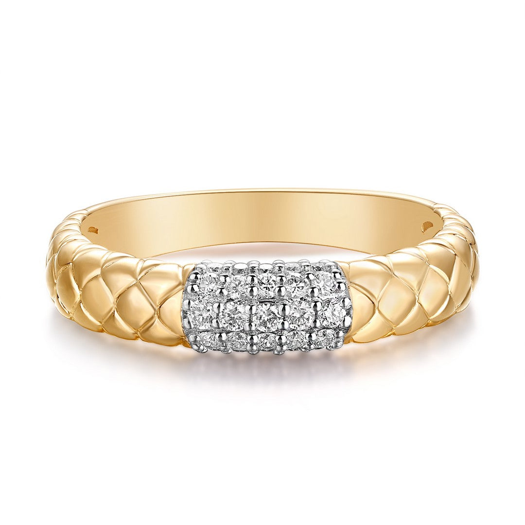 14K Yellow Gold Diamond Band Ring