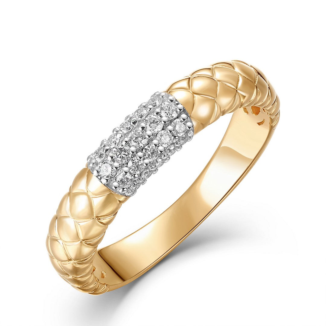 14K Yellow Gold Diamond Band Ring
