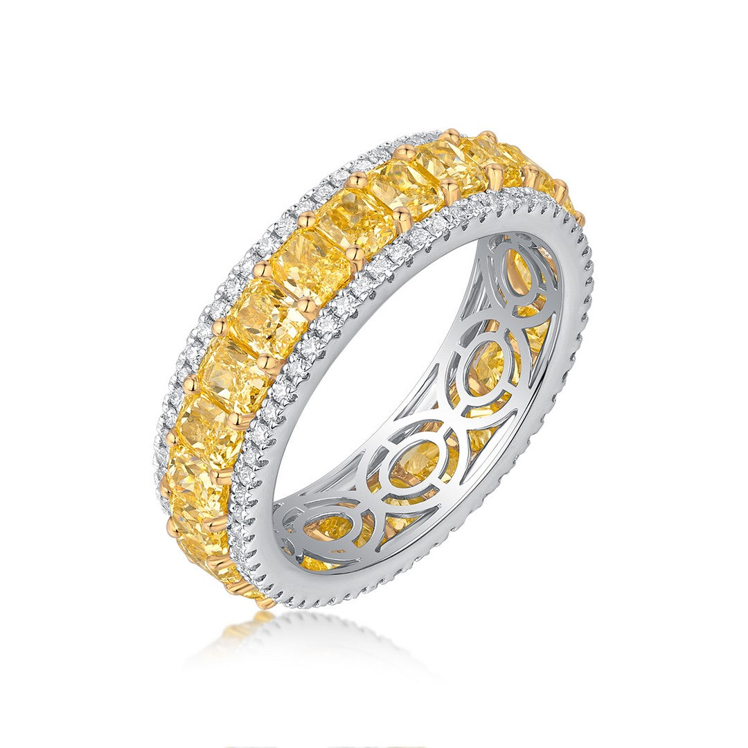 18K White Gold Yellow Diamond Ring