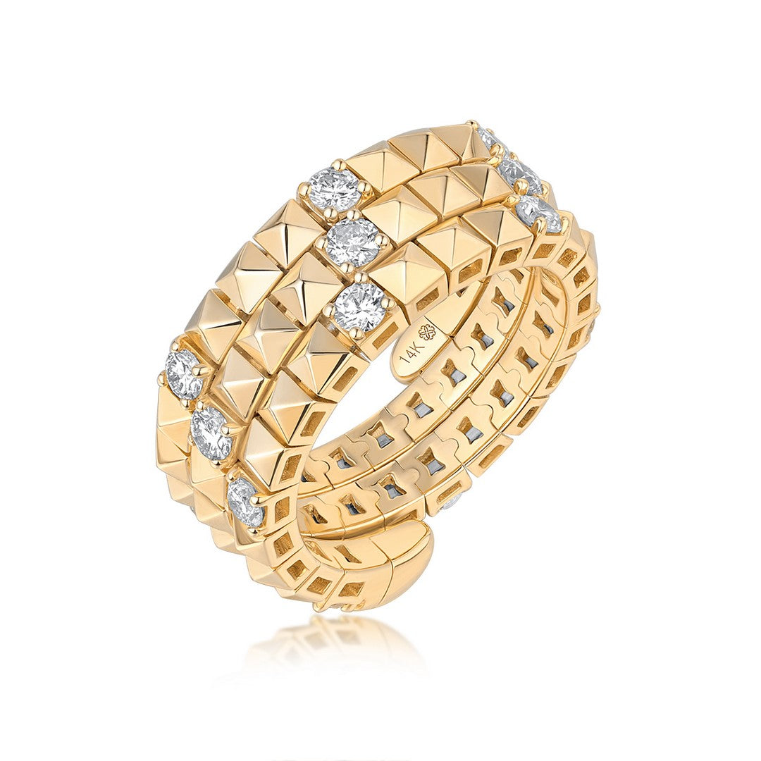 14K Gold 17-Stone Diamond Eternity Ring (1.05CT)