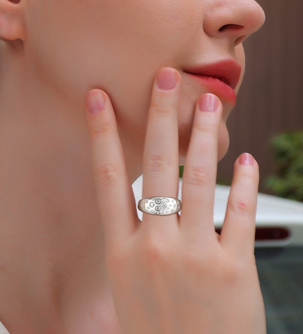 14K White Gold 22-Stone Sugar Collection Ring (0.45CT)
