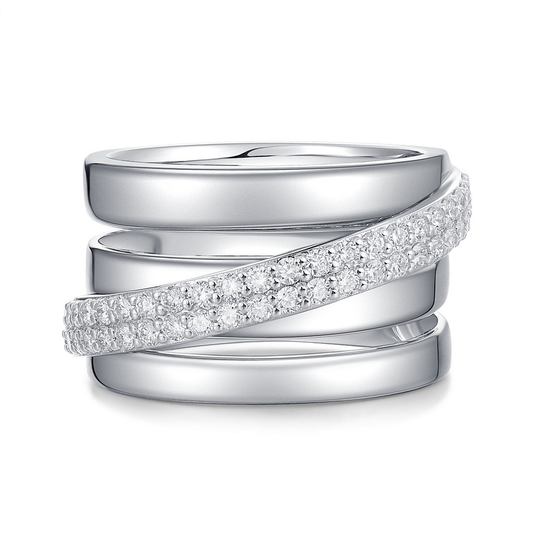 14K Gold 46-Stone Diamond Cluster Ring (0.55CT)