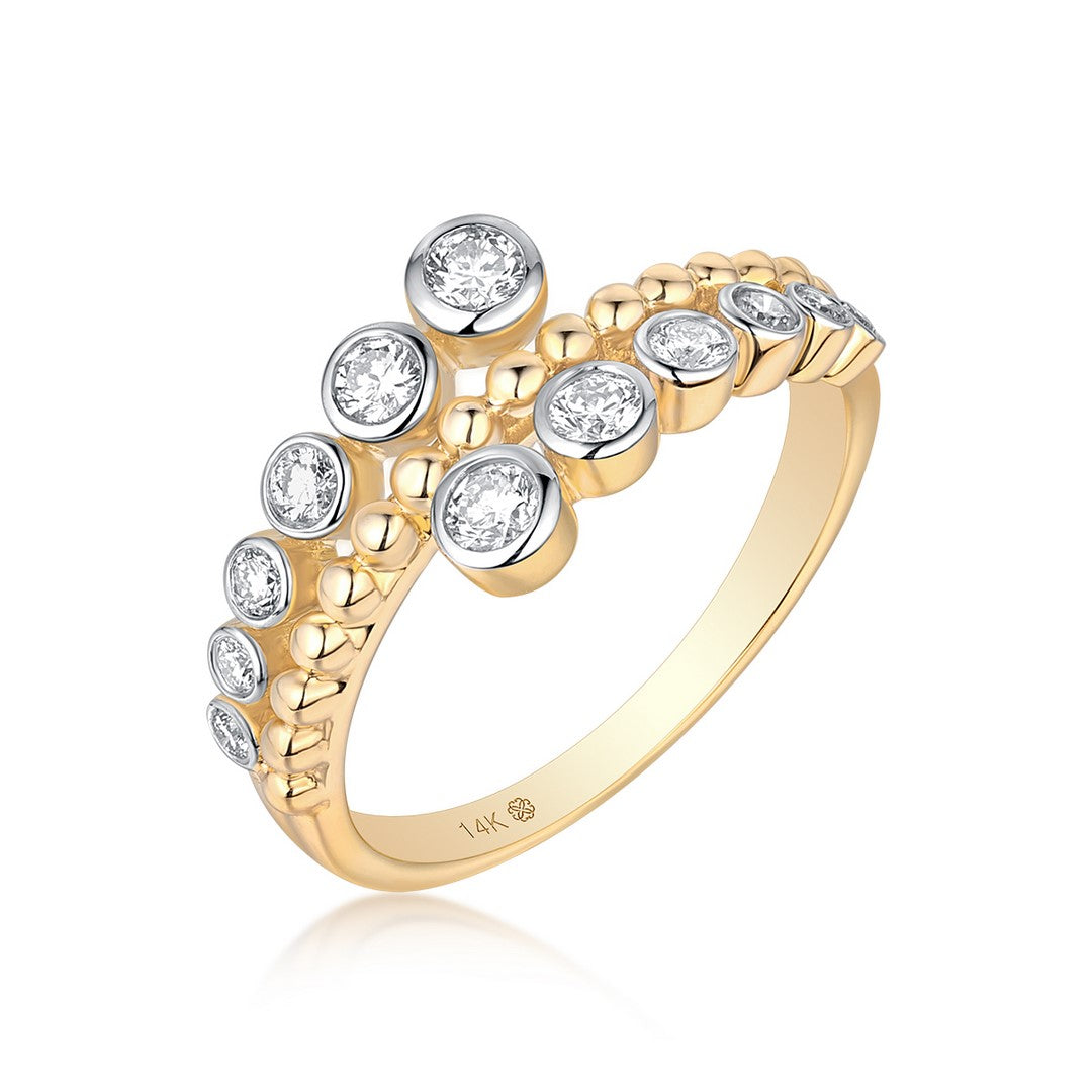 14K Yellow Gold 12-Stone Diamond Ring (0.45CT)