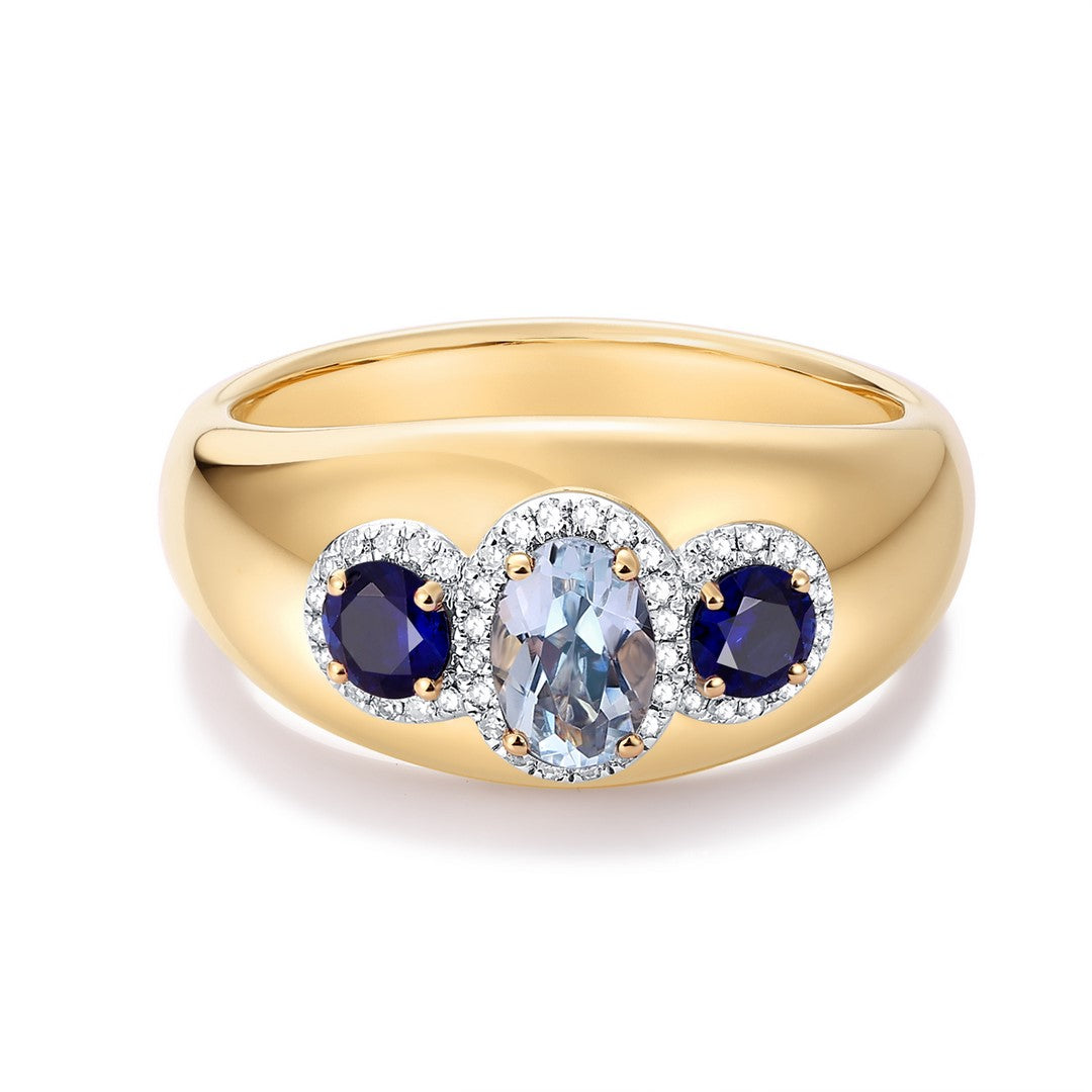 14K Yellow Gold Amethyst Pink Sapphire Band (2.00CT)